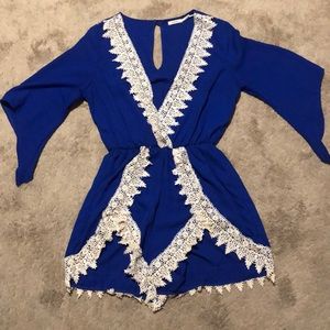 Blue & Lace Romper size small